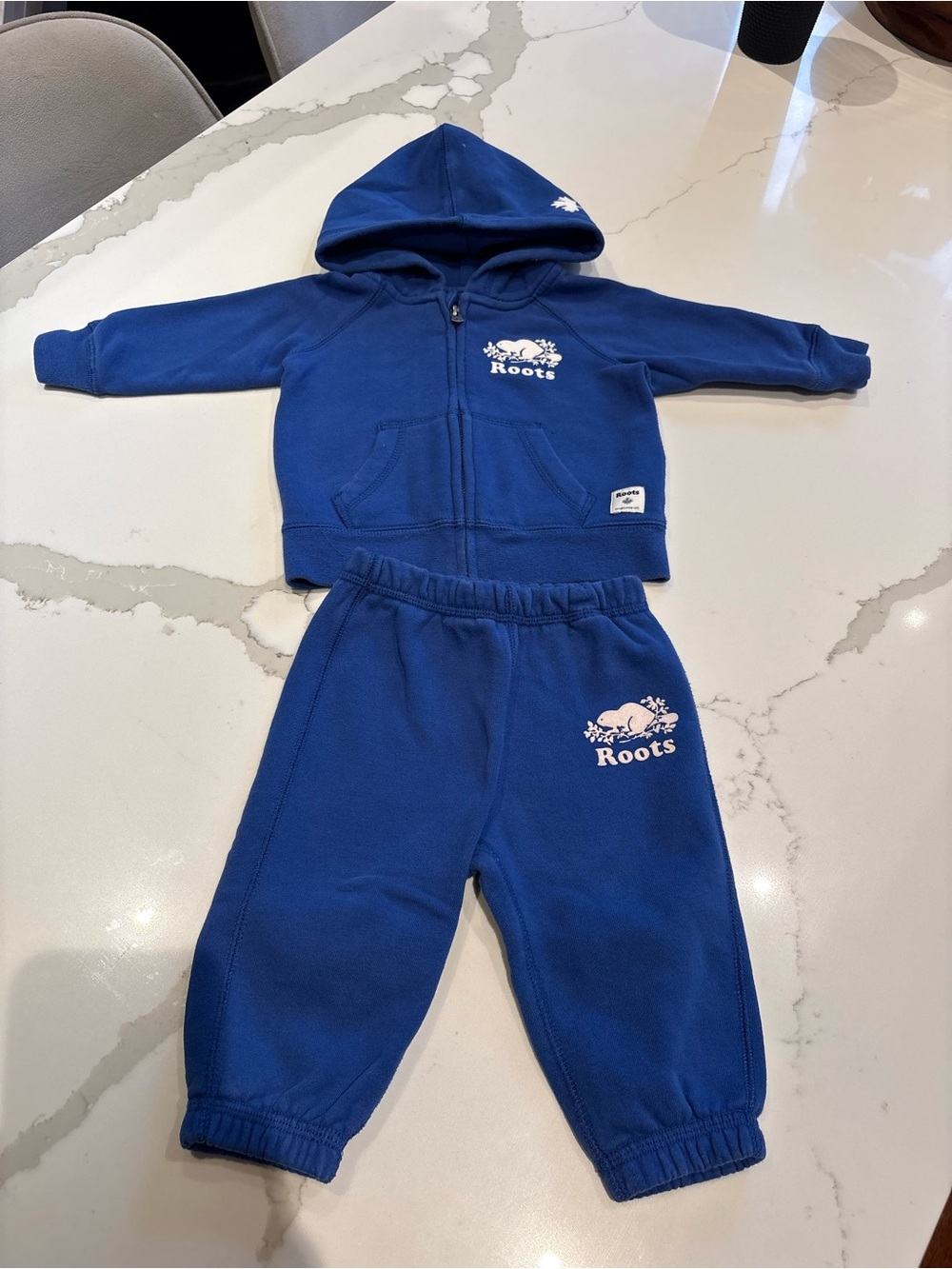 Roots Baby Medium 6-12 Months Blue Hoodie & Sweatpants Set